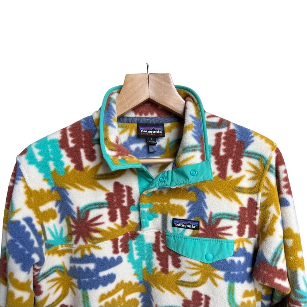 Patagonia Lightweight Synchilla Fleece Tree Pattern Snap-T Pullover Adult Medium - Picture 3 of 12